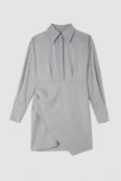 Embellished Wrap Woven Mini Shirt Dress | Karen Millen Embellished Wrap Woven Mini Shirt Dress | Karen Millen
